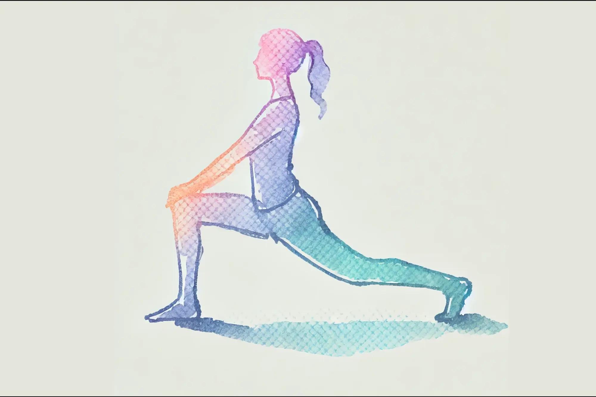 Illustrated woman doing yoga